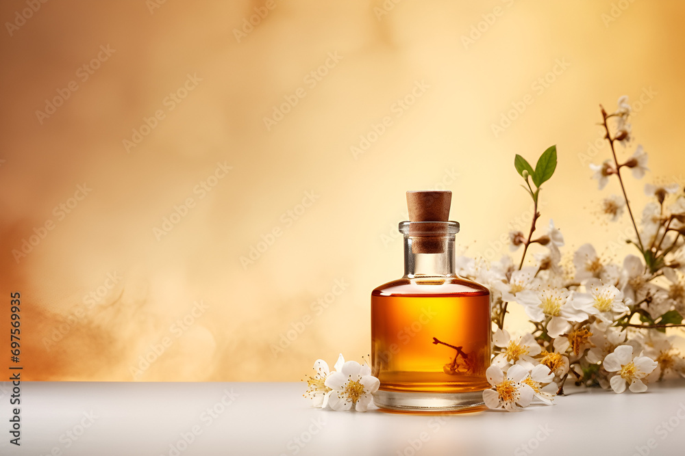 Whisky z Kwiatami w Ciepłym Świetle - obrazy, fototapety, plakaty 