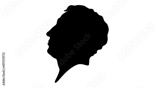 Johann Joachim Winckelmann , black isolated silhouette
