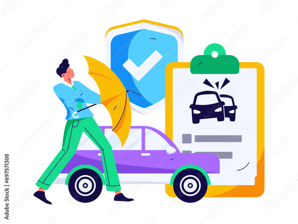 Buy insurance for car flat character vector concept operation illustration
Buy insurance for car flat character vector concept operation illustration
