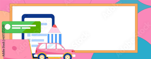 Buy insurance for car flat character vector concept operation illustration
