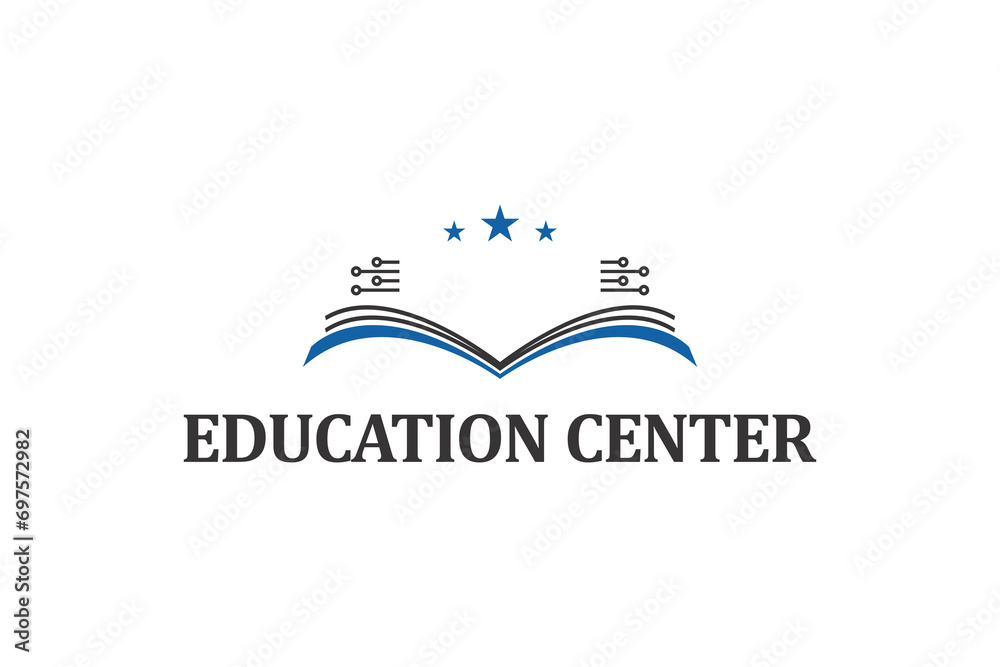 Book education school logo design university study vector illustration. - obrazy, fototapety, plakaty 