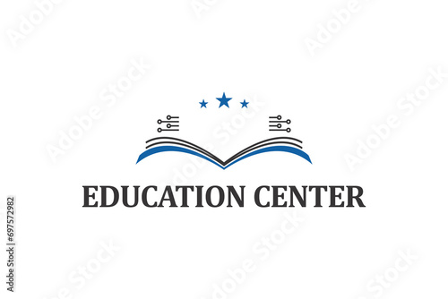 Book education school logo design university study vector illustration.