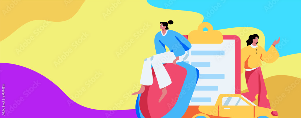 Buy insurance for car flat character vector concept operation illustration
Buy insurance for car flat character vector concept operation illustration