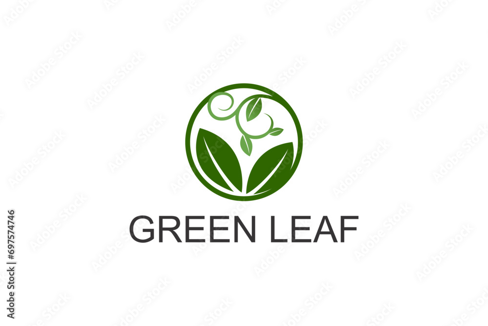 Fototapeta premium Nature green organic logo design plant environment icon symbol.