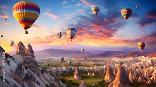 Hot air balloons in the sky