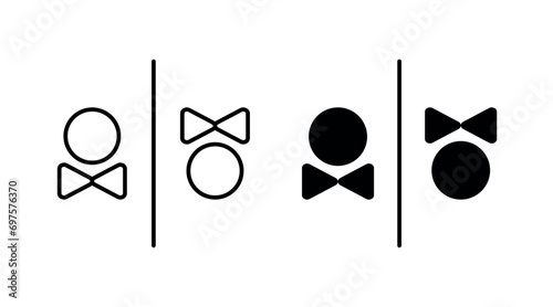 Toilet line icon set, WC signs, restroom symbols editable stroke.