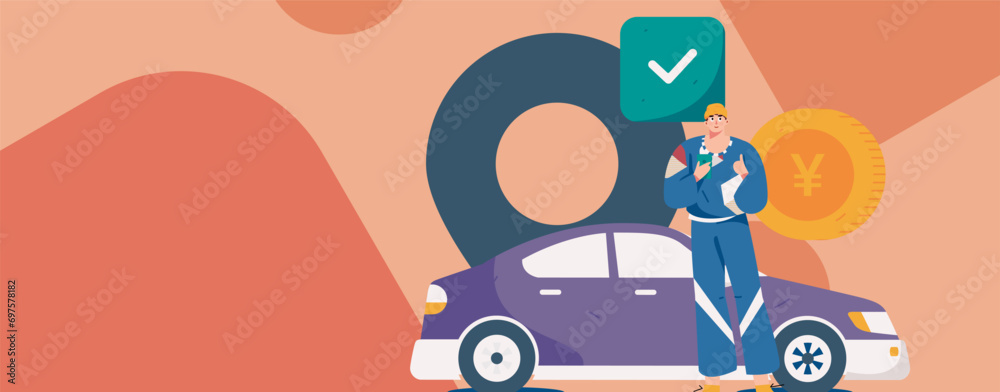 Flat vector concept operation hand drawn illustration of people taking a taxi
Flat vector concept operation hand drawn illustration of people taking a taxi