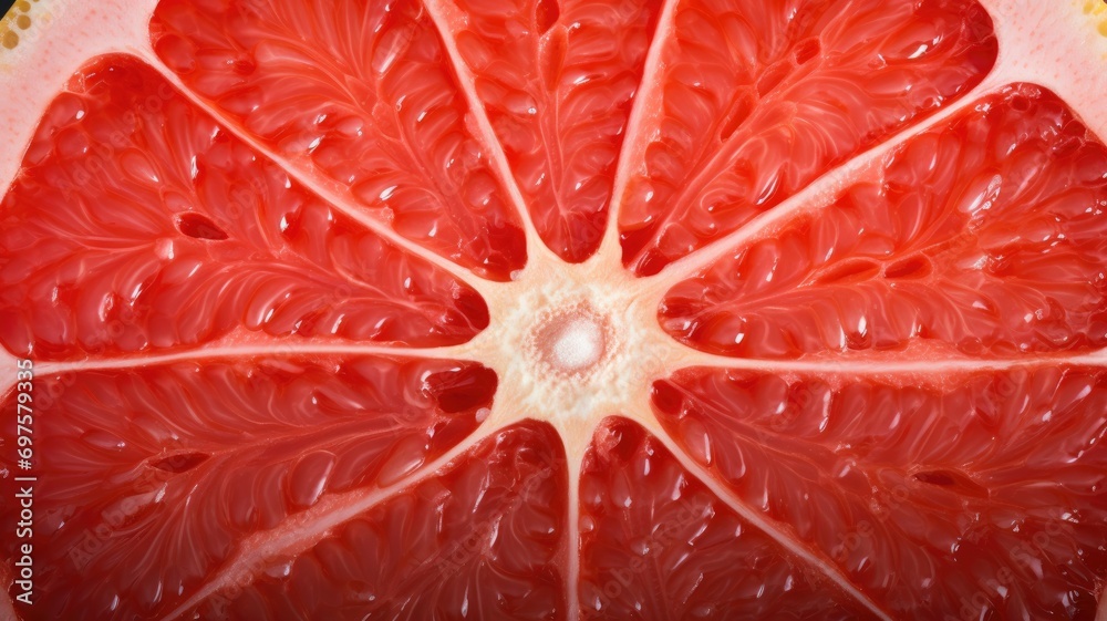 Close-up of a grapefruit slice, highlighting its texture Close-up of a grapefruit slice, highlighting its texture