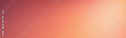 Abstract light orange grainy texture noise pastel background. Elegant background with space for design copy space. Gradient. Web banner. Wide panoramic.