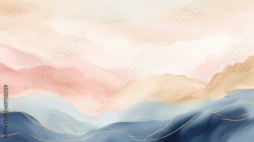Abstract Pastel Watercolor Landscape