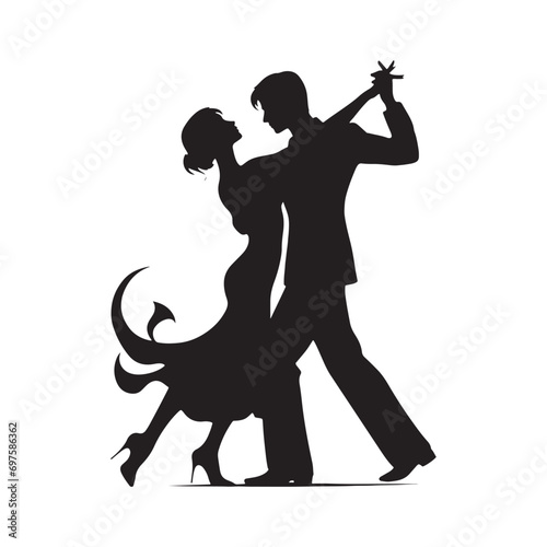 Ethereal Reverie: Silhouette of Couple Dance in a Dreamy Atmosphere, Where Reality Blurs into the Enchantment of Their Motion - Dancing Couple Silhouette
