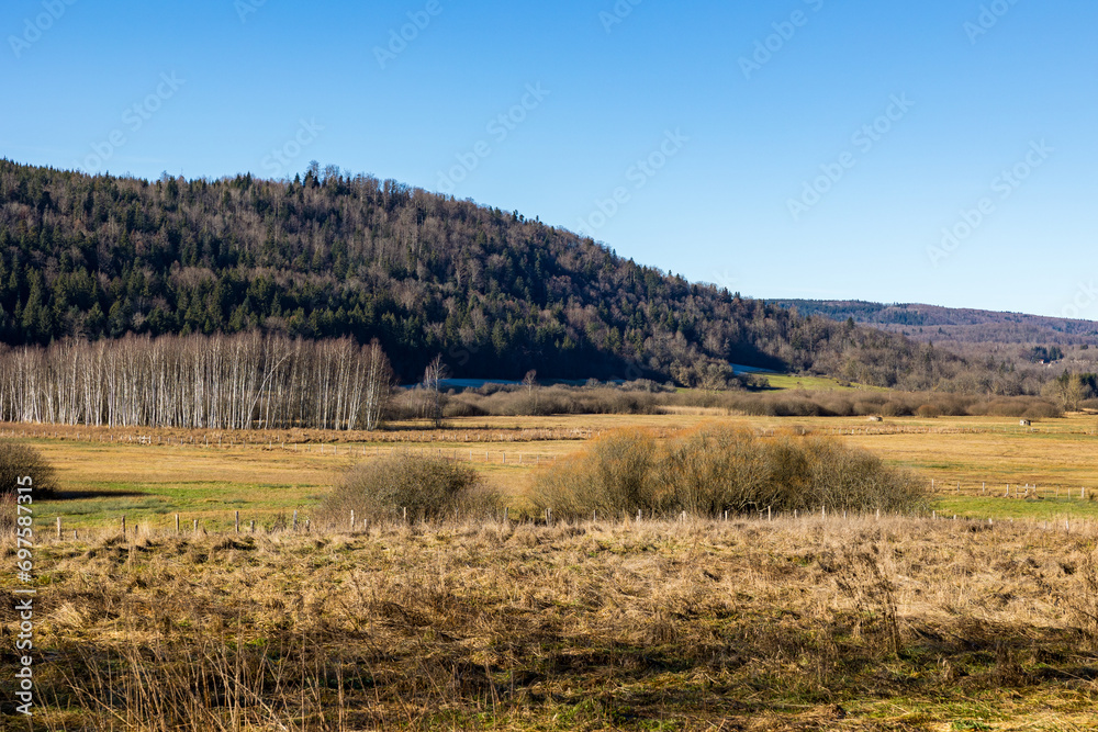 Marais de Vaux sur le Plateau d’Hauteville en hiver