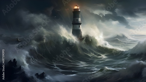 Lighthouse in the storm