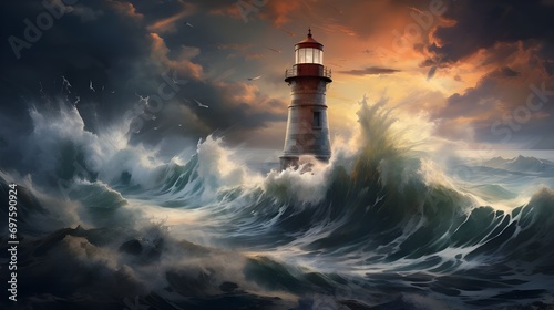 Lighthouse in the storm © 1_0r3