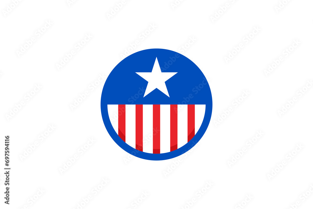 United States flag icon. blue and red striped with a star symbol. United States flag icon. blue and red striped with a star symbol.
