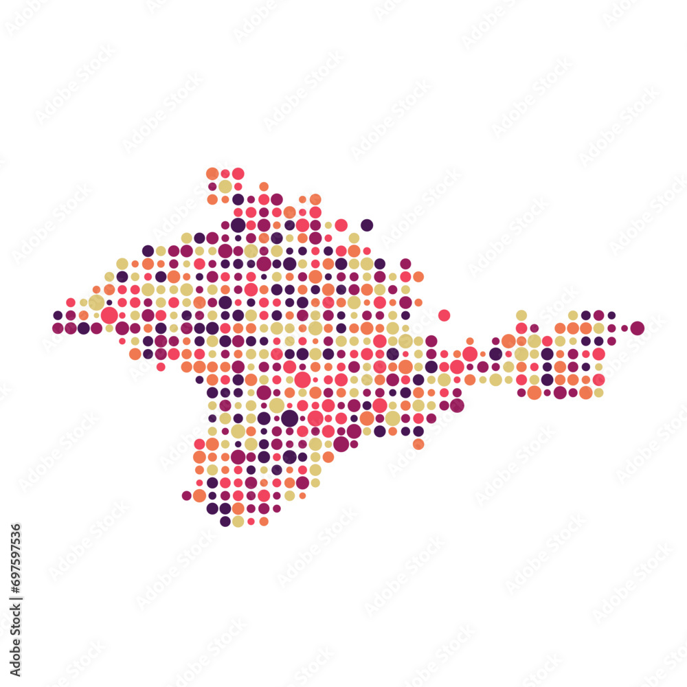 Fototapeta premium Crimea Silhouette Pixelated pattern map illustration