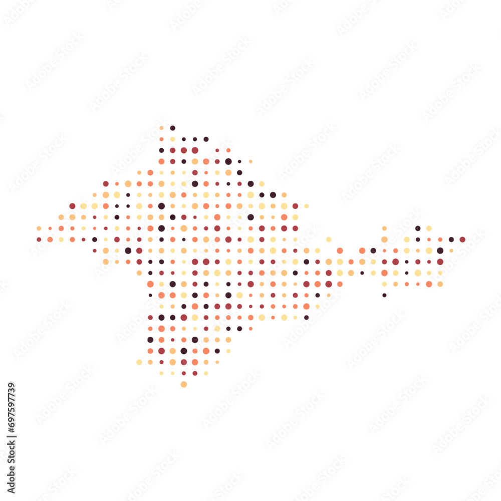 Crimea Silhouette Pixelated pattern map illustration