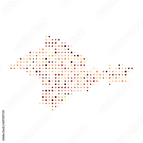 Crimea Silhouette Pixelated pattern map illustration