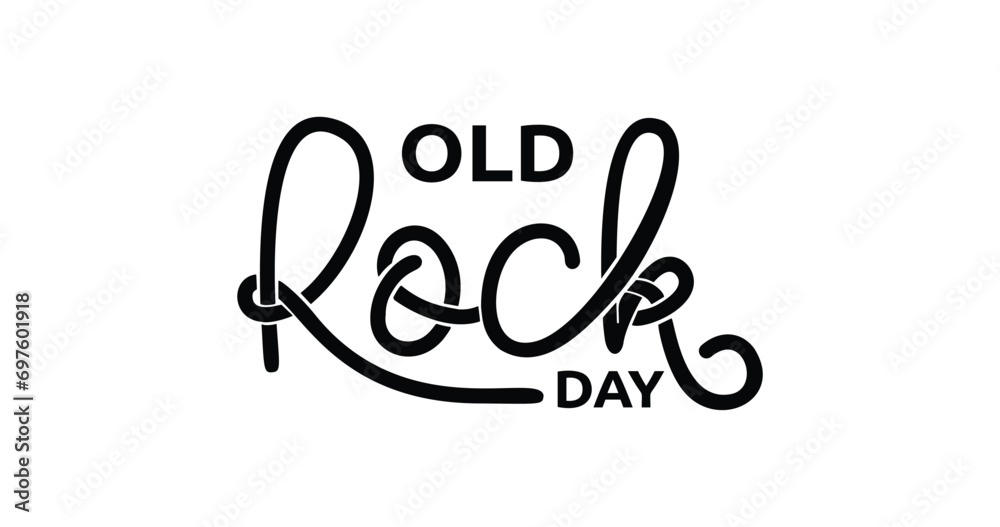 Old Rock Day Handwritten text calligraphy vector illustration. Great