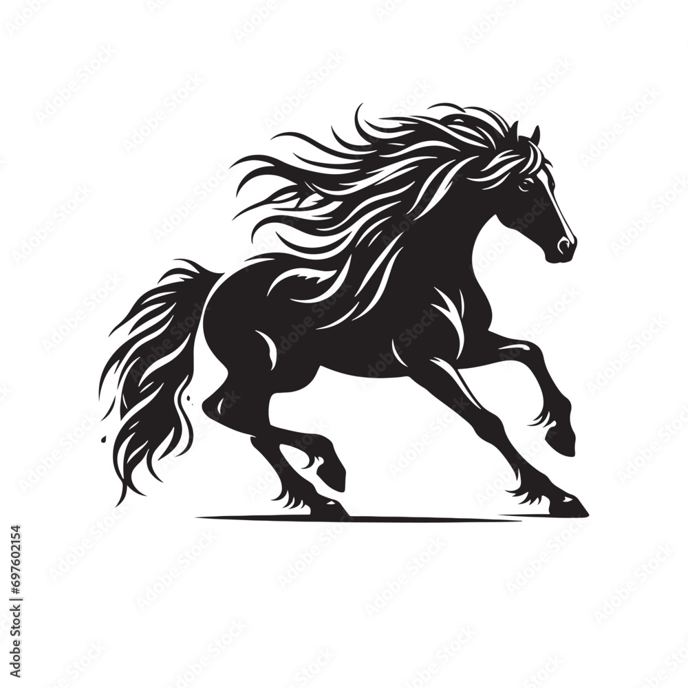 Majestic Equine Art: Running Horse Silhouette Illustration, Perfect for Nature-inspired Designs
Majestic Equine Art: Running Horse Silhouette Illustration, Perfect for Nature-inspired Designs