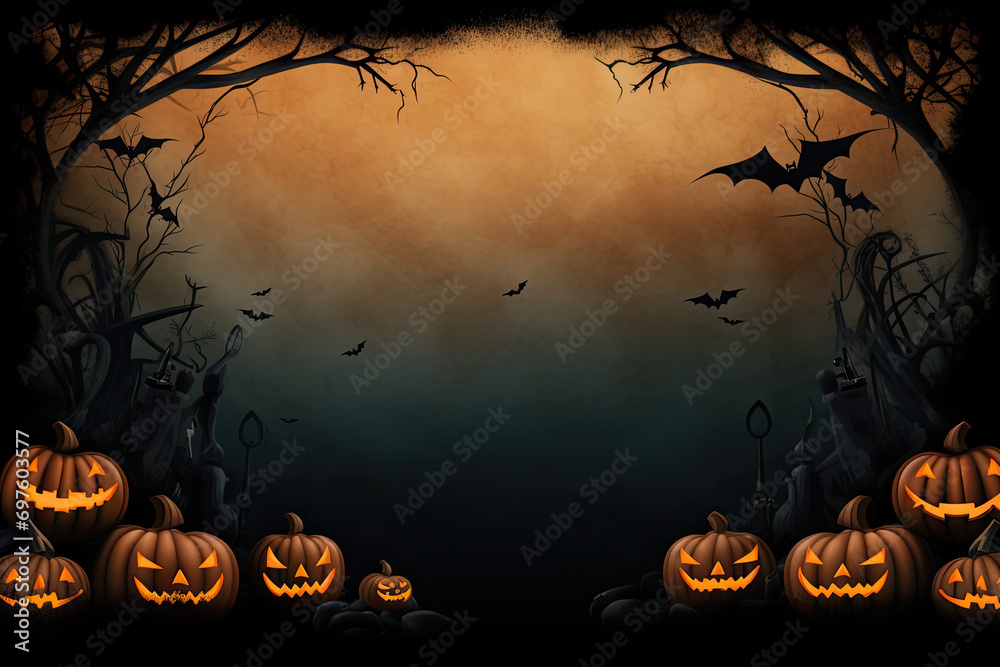 Halloween background with full moon and full moon, illustration Halloween background with full moon and full moon, illustration