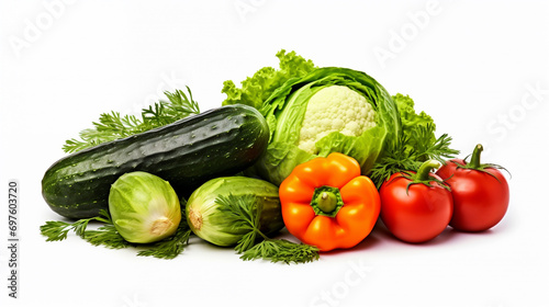Pile of Vegetables Lying on a White Surface, Still Life With Vegetables, Healthy, Fresh, Local Products, Highly Detailed Advertising Image.