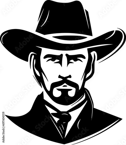 Western | Black and White Vector illustration