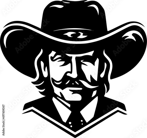 Western - Black and White Isolated Icon - Vector illustration
