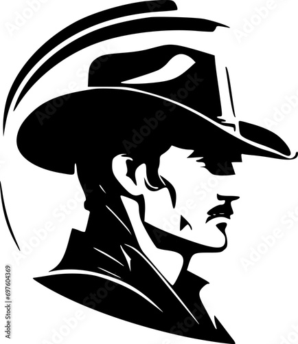Western - Minimalist and Flat Logo - Vector illustration
