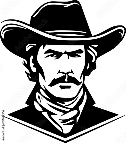 Western | Minimalist and Simple Silhouette - Vector illustration