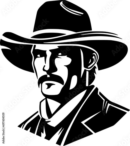 Western | Black and White Vector illustration