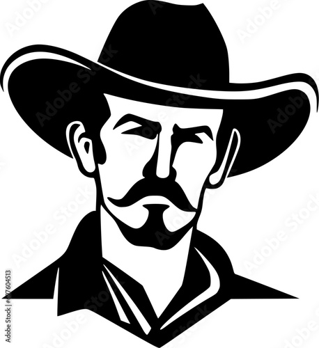 Western | Minimalist and Simple Silhouette - Vector illustration