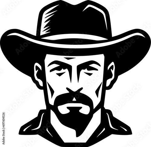 Western - Minimalist and Flat Logo - Vector illustration