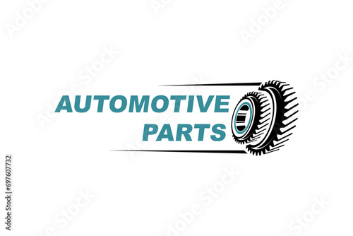 Gear bearing automotive engine logo vector design spare part icon symbol.