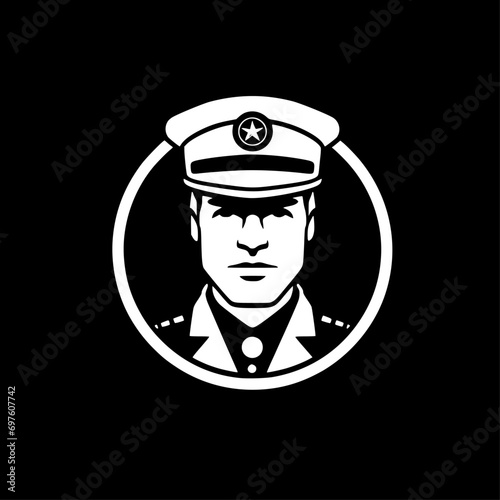 Military | Black and White Vector illustration