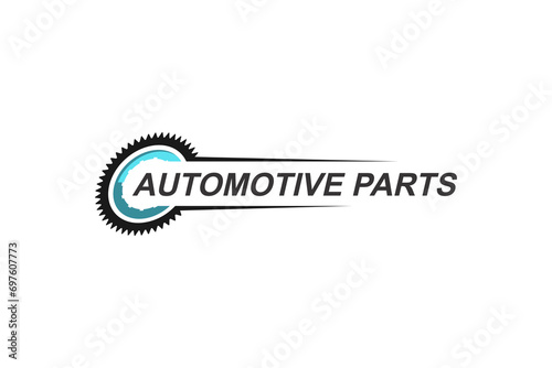 Gear bearing automotive engine logo vector design spare part icon symbol.