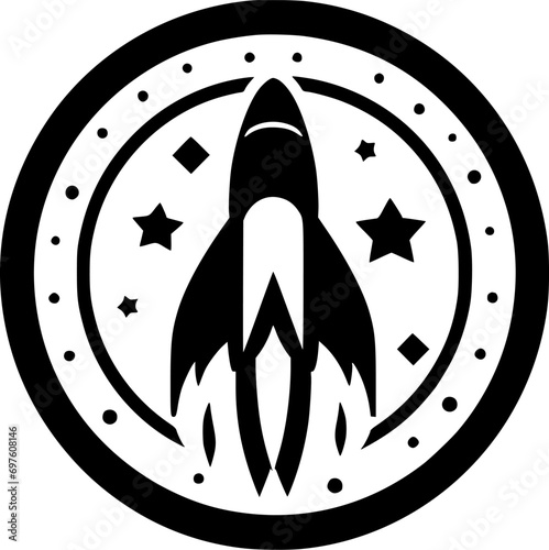 Rocket | Minimalist and Simple Silhouette - Vector illustration