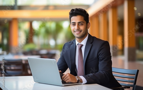 young indian businessman working on laptop © PRASANNAPIX