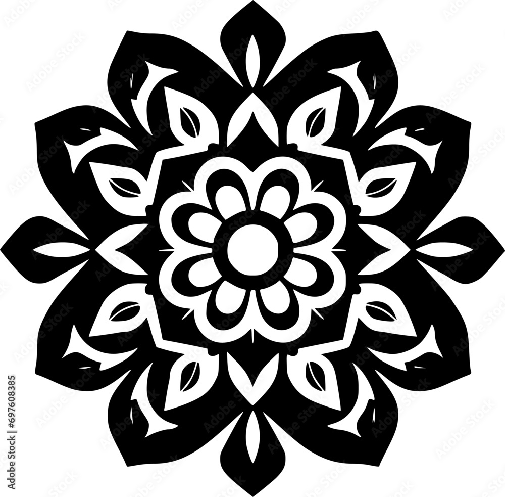 Mandala | Black and White Vector illustration