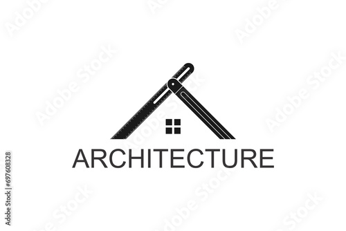 Measurement house roof architect logo design