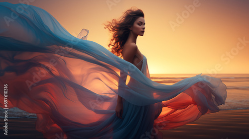 woman in the sunset