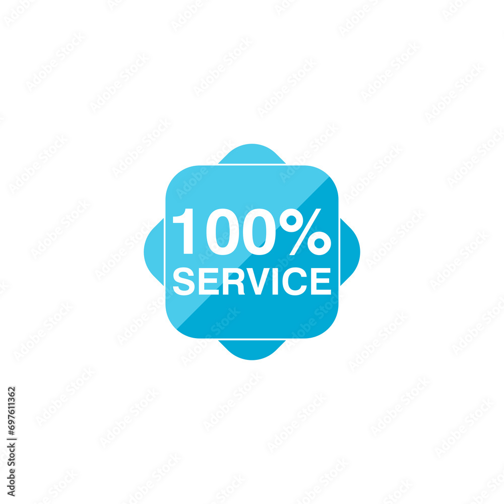 100 percent service blue square button icon isolated on transparent background 100 percent service blue square button icon isolated on transparent background