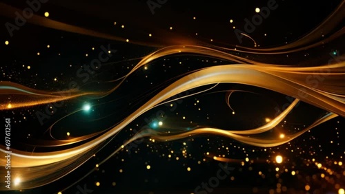 golden wavy and sparkle light photo
