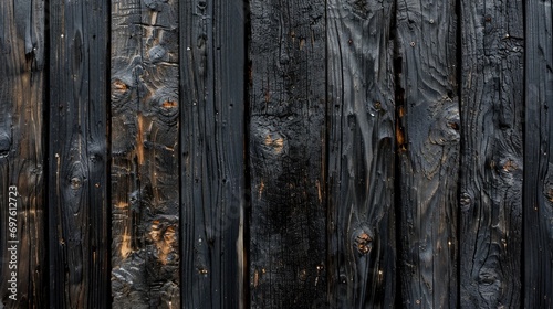 Charred Black Wood Texture for Natural Background and Design