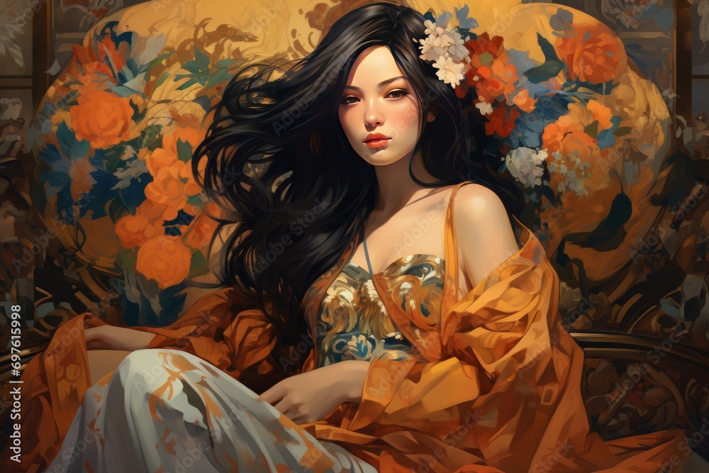Stylish Luxury woman shopping. Sale shop girl. Generate Ai Stylish Luxury woman shopping. Sale shop girl. Generate Ai