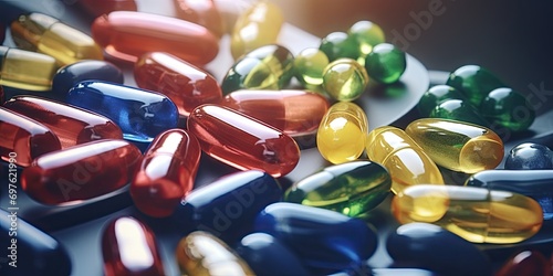 Color Dietary Supplements, Vitamin Capsules Mix, Mineral Pills, Healthy Multivitamin Capsule