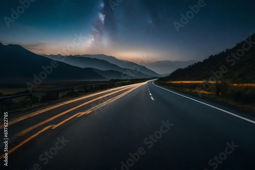 Twilight Sky Casting Shadows on the Asphalt