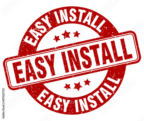 easy install stamp. easy install label. round grunge sign