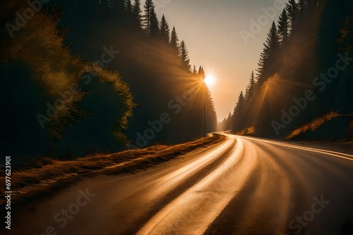 A Gravel Road Winding Through Rolling Hills