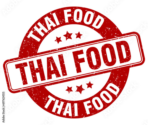 thai food stamp. thai food label. round grunge sign